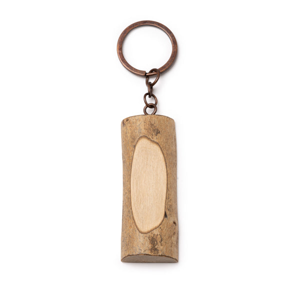 Stamina TELMON Wood keyring in beige - promotional merchandise printed with your company logo