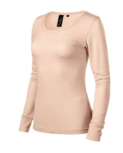 MALFINI Premium MERINO RISE LS Women's T-shirt in cameo - promotional clothing printed with your company logo