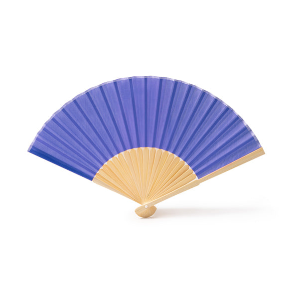 Stamina LIDIA Fan with bamboo rods and polyester fabric in royal blue - promotional merchandise printed with your company