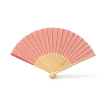 Stamina LIDIA Fan with bamboo rods and polyester fabric in light pink - promotional merchandise printed with your company