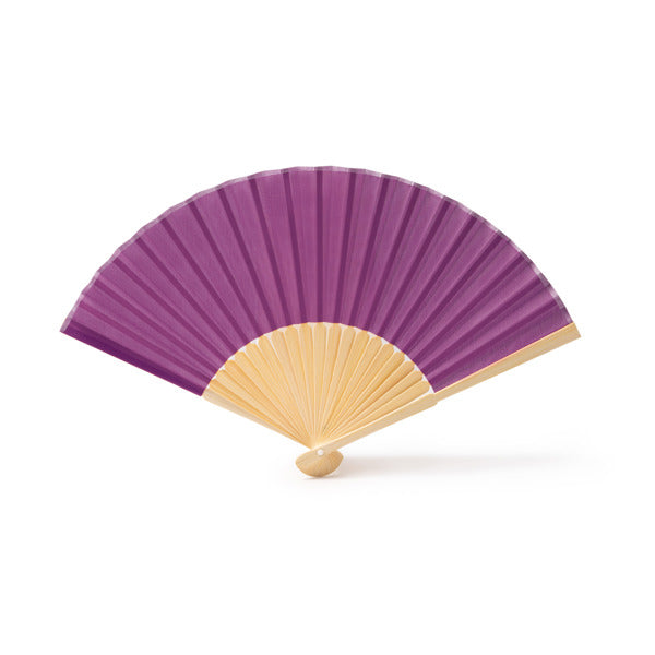 Stamina LIDIA Fan with bamboo rods and polyester fabric in purple - promotional merchandise printed with your company logo