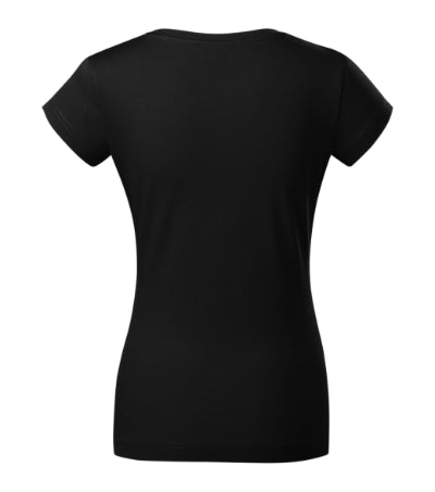 MALFINI FIT V-NECK Women's T-shirt in black - promotional clothing printed with your company logo