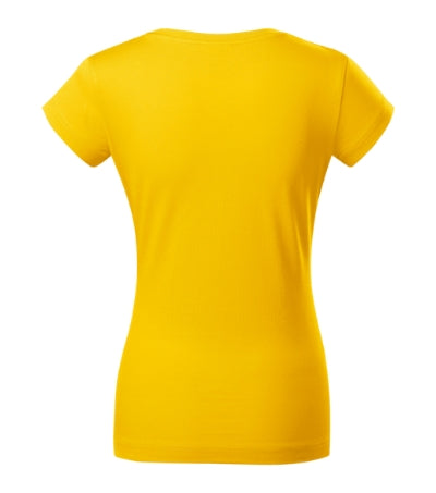 MALFINI FIT V-NECK Women's T-shirt in yellow - promotional clothing printed with your company logo