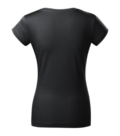 MALFINI FIT V-NECK Women's T-shirt in ebony gray - promotional clothing printed with your company logo
