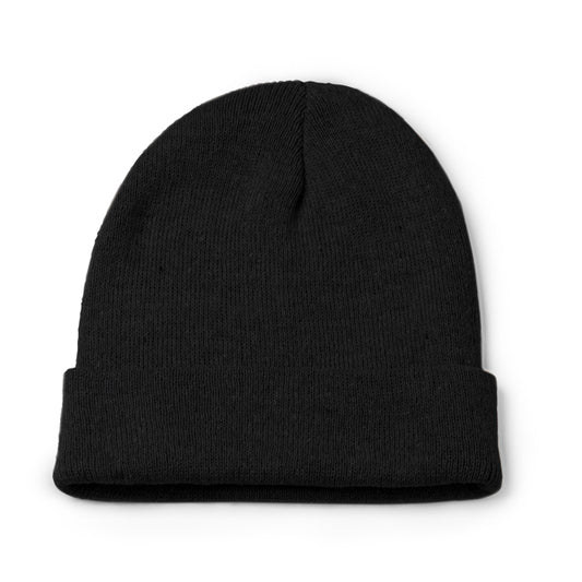 Stamina ROSMAL Recycled RPET polyester beanie in black - promotional merchandise printed with your company logo