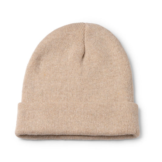 Stamina ROSMAL Recycled RPET polyester beanie in beige - promotional merchandise printed with your company logo