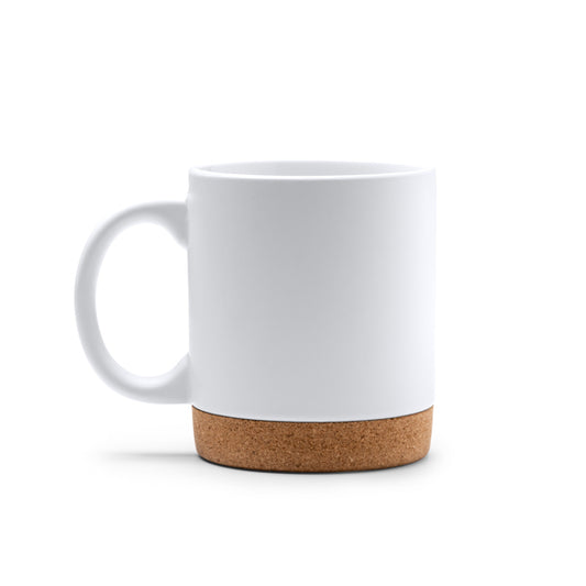Stamina NURIX Ceramic and cork mug 320 ml in white - promotional merchandise printed with your company logo