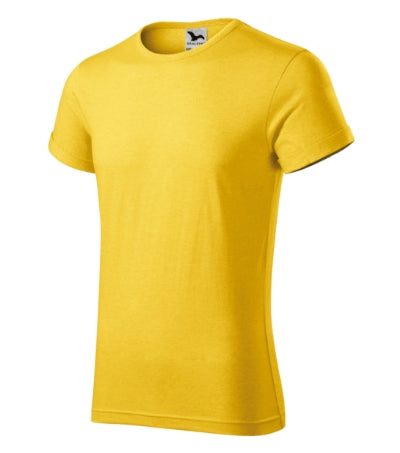 MALFINI FUSION Men's T-shirt in yellow melange - promotional clothing printed with your company logo