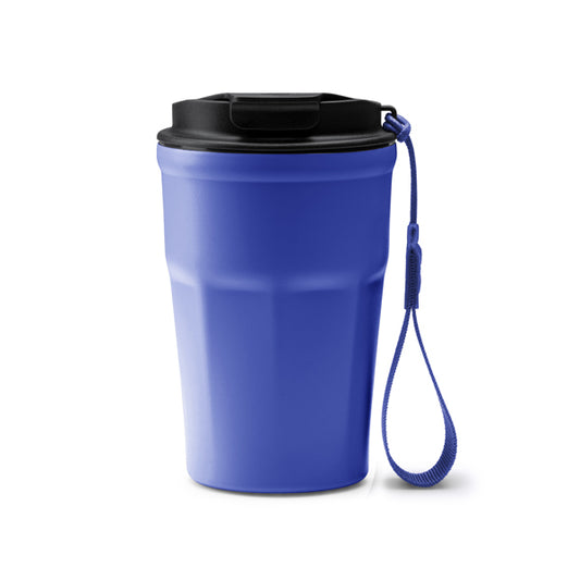Stamina KEURY Stainless steel thermal cup 350 ml in royal blue - promotional merchandise printed with your company logo