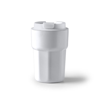 Stamina OSTER Stainless steel thermal cup 350 ml in white - promotional merchandise printed with your company logo
