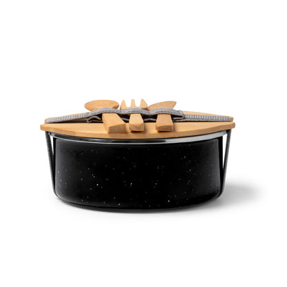 Stamina EVELIN Ceramic and bamboo lunch box in black - promotional merchandise printed with your company logo