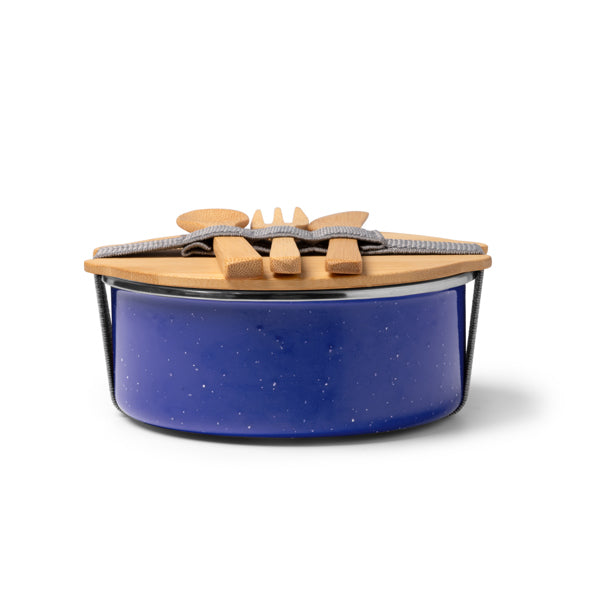 Stamina EVELIN Ceramic and bamboo lunch box in royal blue - promotional merchandise printed with your company logo