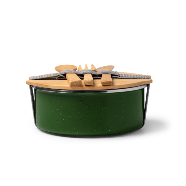 Stamina EVELIN Ceramic and bamboo lunch box in fern green - promotional merchandise printed with your company logo