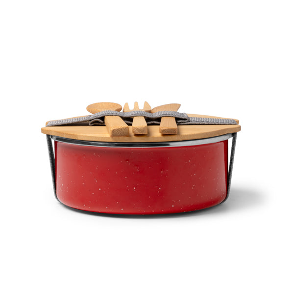 Stamina EVELIN Ceramic and bamboo lunch box in red - promotional merchandise printed with your company logo