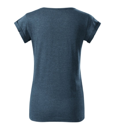 MALFINI FUSION Women's T-shirt in dark denim melange - promotional clothing printed with your company logo