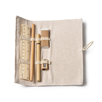 Stamina MOLIX Bamboo and cardboard pencil case in beige - promotional merchandise printed with your company logo