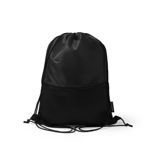 Stamina MILAK RPET rope backpack in black - promotional merchandise printed with your company logo