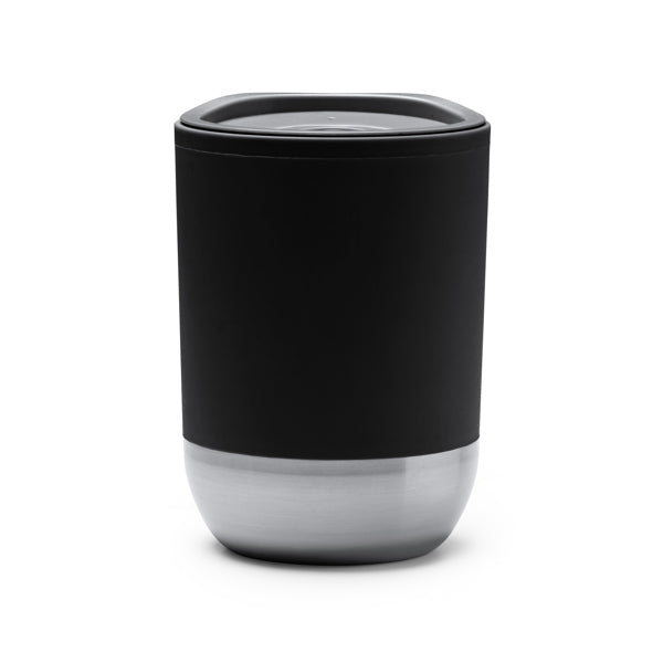 Stamina LINDE Recycled PP and stainless thermal cup 290 ml in black - promotional merchandise printed with your company logo