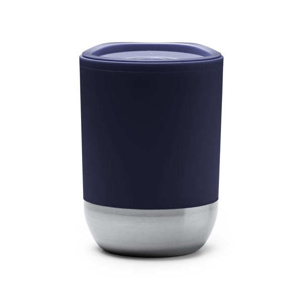 Stamina LINDE Recycled PP and stainless thermal cup 290 ml in navy blue - promotional merchandise printed with your company