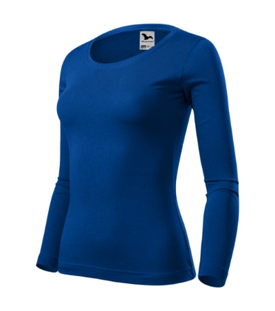 MALFINI FIT-T LS Women's T-shirt in royal blue - promotional clothing printed with your company logo