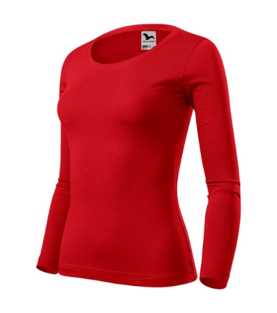 MALFINI FIT-T LS Women's T-shirt in red - promotional clothing printed with your company logo