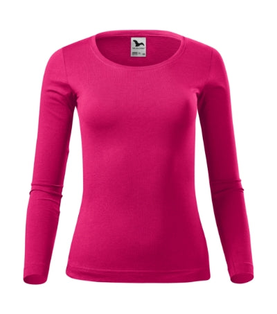 MALFINI FIT-T LS Women's T-shirt in raspberry - promotional clothing printed with your company logo