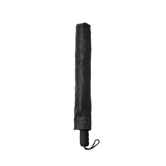 Stamina MILTON RPET and pongee fabric umbrella in black - promotional merchandise printed with your company logo