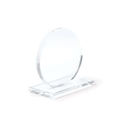 Stamina GARAY Circular design glass trophy in transparent - promotional merchandise printed with your company logo