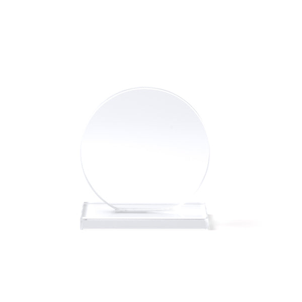 Stamina GARAY Circular design glass trophy in transparent - promotional merchandise printed with your company logo