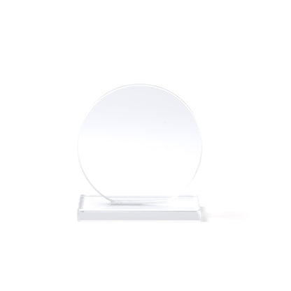 Stamina GARAY Circular design glass trophy in transparent - promotional merchandise printed with your company logo