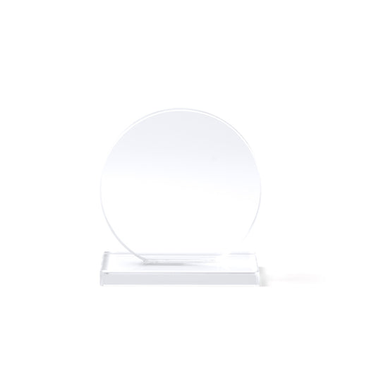 Stamina GARAY Circular design glass trophy in transparent - promotional merchandise printed with your company logo