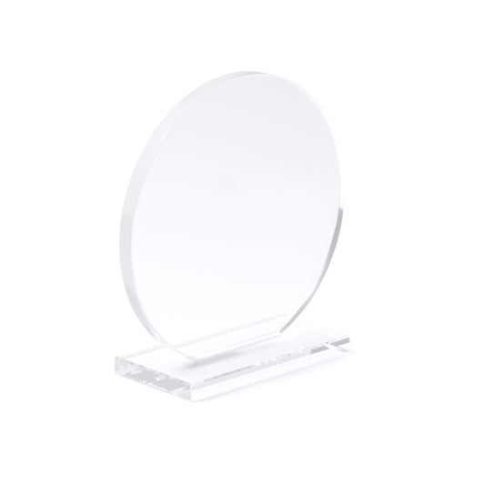 Stamina VENKI Circular design glass trophy in transparent - promotional merchandise printed with your company logo