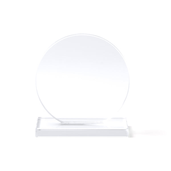 Stamina VENKI Circular design glass trophy in transparent - promotional merchandise printed with your company logo