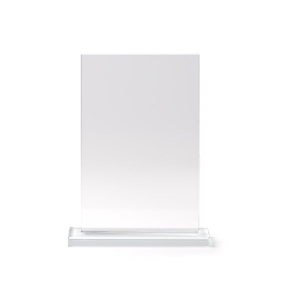 Stamina DISKUR Rectangular design glass trophy in transparent - promotional merchandise printed with your company logo