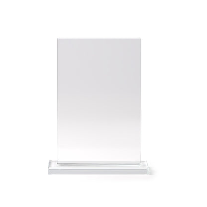 Stamina DISKUR Rectangular design glass trophy in transparent - promotional merchandise printed with your company logo