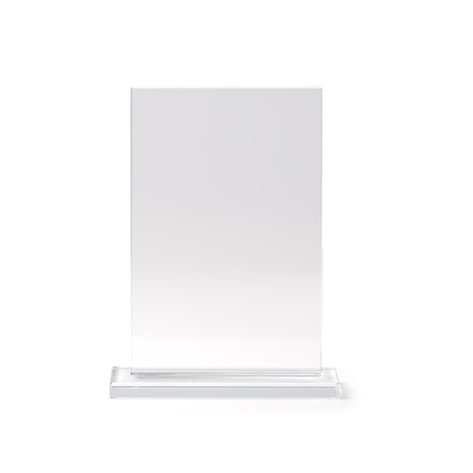 Stamina DISKUR Rectangular design glass trophy in transparent - promotional merchandise printed with your company logo