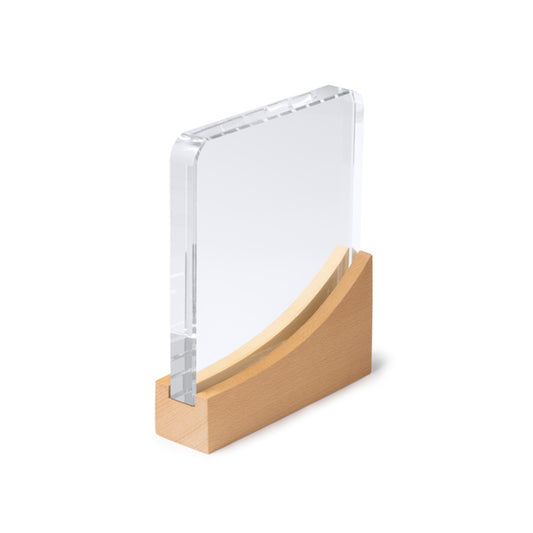 Stamina KUDER Rectangular design glass trophy in transparent - promotional merchandise printed with your company logo