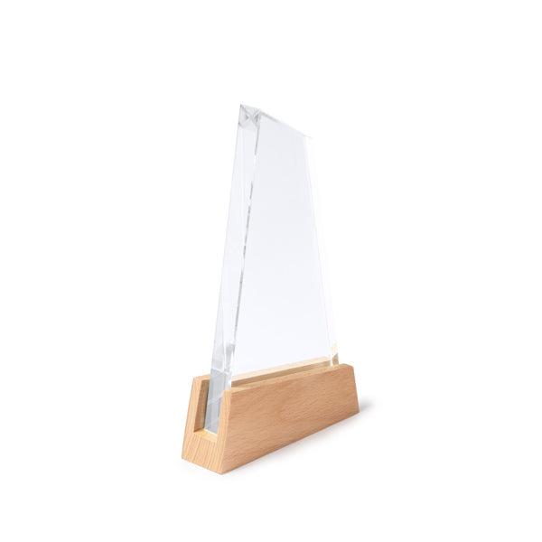 Stamina NAVIS Nautical design glass trophy in transparent - promotional merchandise printed with your company logo