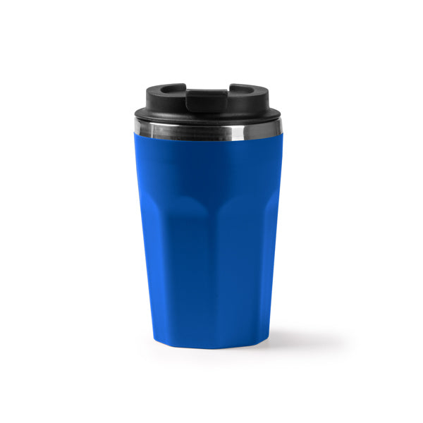 Stamina SALMER Stainless steel and recycled thermal cup in royal blue - promotional merchandise printed with your company