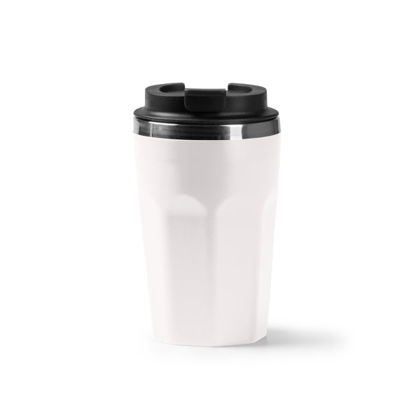Stamina SALMER Stainless steel and recycled thermal cup in beige - promotional merchandise printed with your company logo