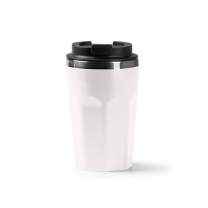 Stamina SALMER Stainless steel and recycled thermal cup in beige - promotional merchandise printed with your company logo