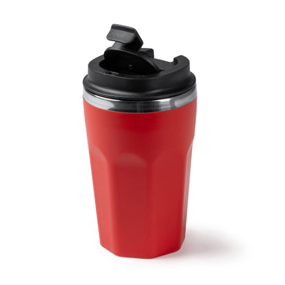 Stamina SALMER Stainless steel and recycled thermal cup in black - promotional merchandise printed with your company logo