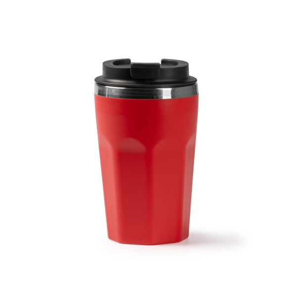 Stamina SALMER Stainless steel and recycled thermal cup in red - promotional merchandise printed with your company logo