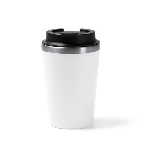 Stamina HORAN Stainless steel and PP thermal cup 350 ml in white - promotional merchandise printed with your company logo