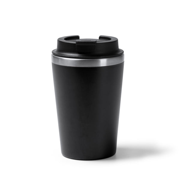 Stamina HORAN Stainless steel and PP thermal cup 350 ml in black - promotional merchandise printed with your company logo