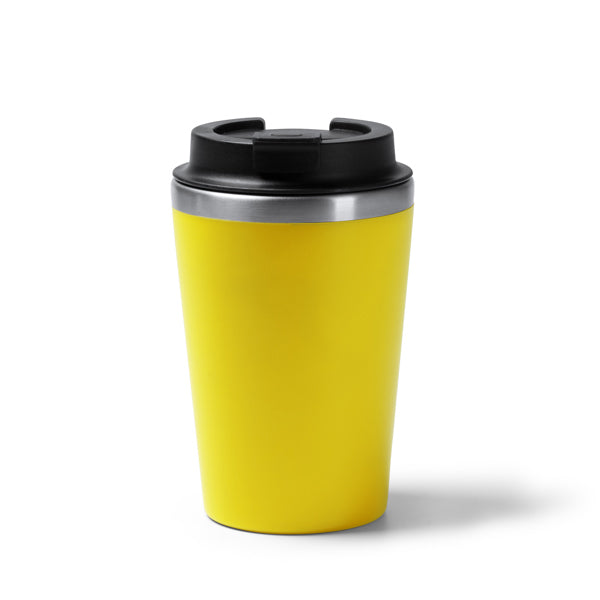 Stamina HORAN Stainless steel and PP thermal cup 350 ml in yellow - promotional merchandise printed with your company logo