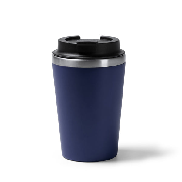 Stamina HORAN Stainless steel and PP thermal cup 350 ml in navy blue - promotional merchandise printed with your company logo