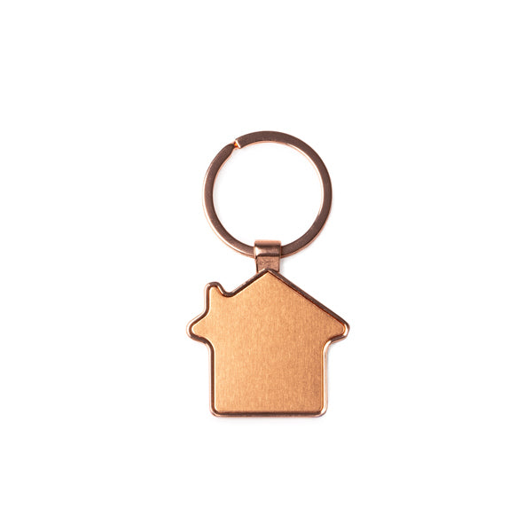 Stamina NEWPORT A house with copper keyring in golden pink - promotional merchandise printed with your company logo