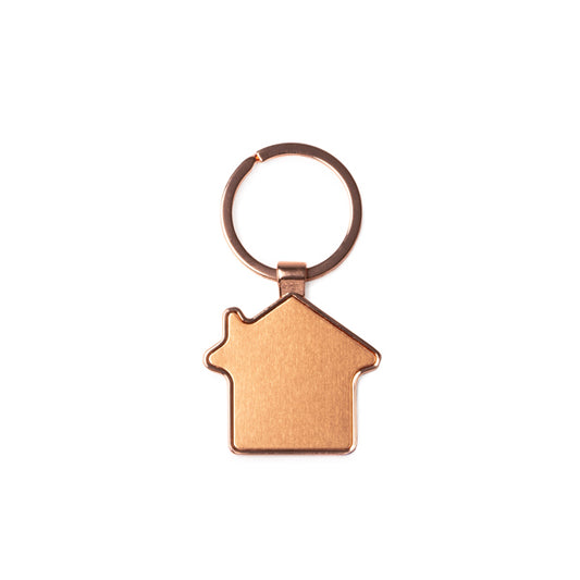 Stamina NEWPORT A house with copper keyring in golden pink - promotional merchandise printed with your company logo