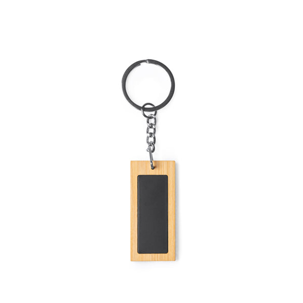 Stamina KRAUS Bamboo keyring in rectangular - promotional merchandise printed with your company logo